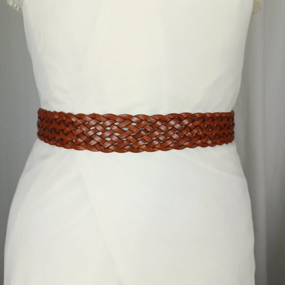 Vintage 90s Braided Leather Belt, Up to 34” - Picture 4 of 7